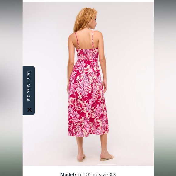 Abercrombie & Fitch Beaded Flowy Midi Dress Linen Blend Floral Size Large  NWT - Picture 4 of 15